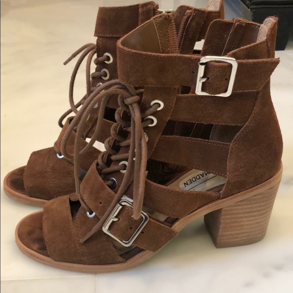 Steve Madden Suede Open Toe Booties - image 1